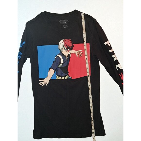 My Hero Academia Shoto Todoroki Fire & Ice Long-Sleeve T-Shirt Men's Small Youth - Picture 8 of 11